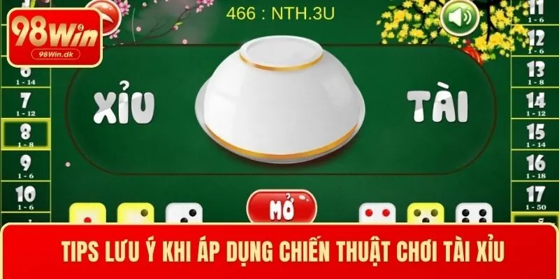 Tips lưu ý khi áp dụng chiến thuật chơi tài xỉu